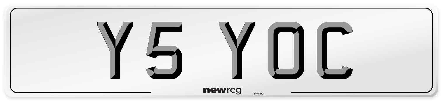 Y5 YOC Number Plate from New Reg